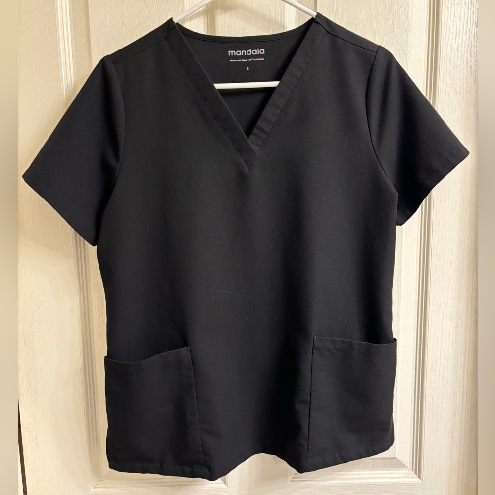 Black small mandala scrub top
